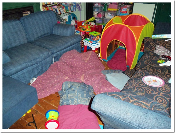 Living room filled with toys