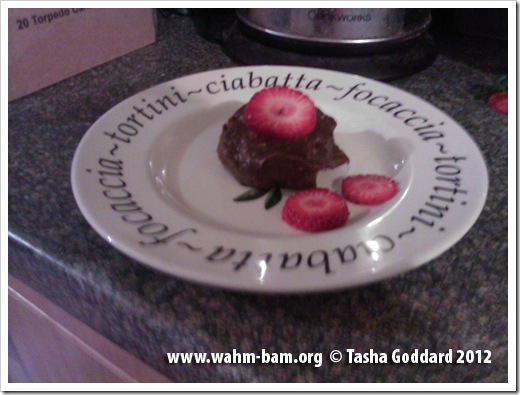 Ginger and chocolate tart with strawberries