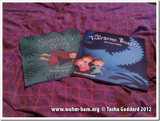 Picture of two Maverick books: Sparkle's Song, by Samantha Hale, illustrated by Mariana Ruiz Johnson; The Fearsome Beastie, by Giles Paley-Phillips, illustrated by Gabriele Antonini