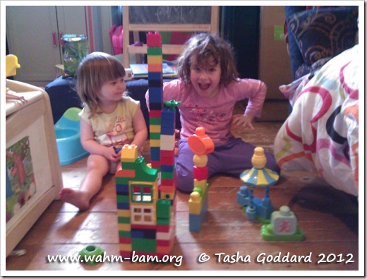 Building lego (Duplo) (www.wahm-bam.org © Tasha Goddard 2012)