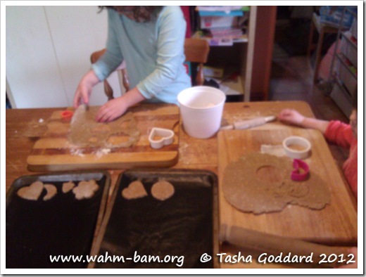 Baking biscuits: Cutting out biscuit dough (www.wahm-bam.org © Tasha Goddard 2012)