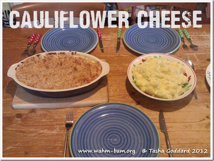 Cauliflower Cheese recipe at www.wahm-bam.org