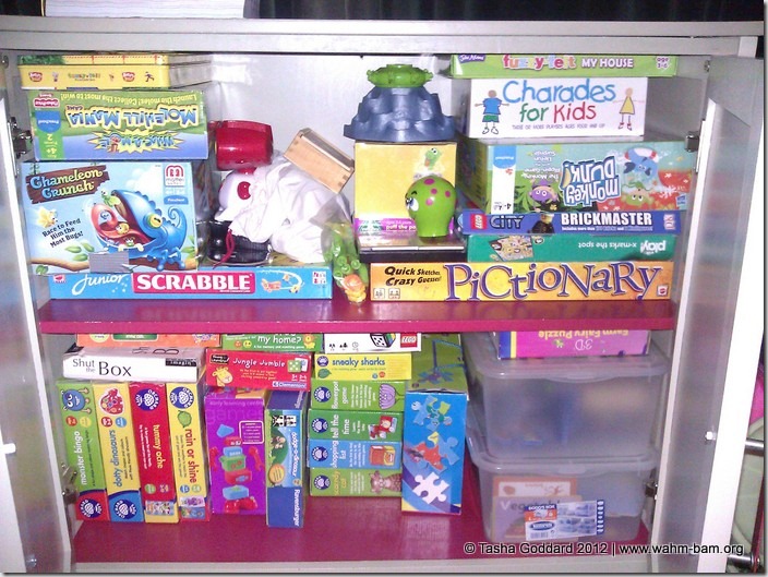 Games and puzzles cupboard