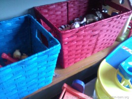 Organised toy storage helps children tidy up